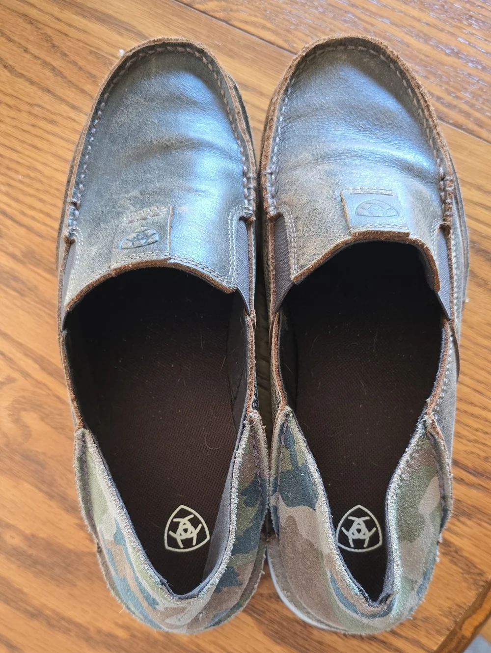 Ariat Brown Leather & Camouflage Slip-On Loafers